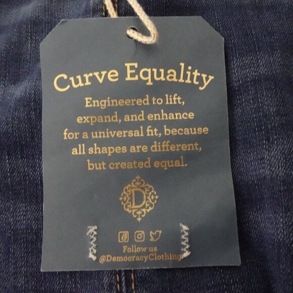 Democracy Wide Leg Jeans Women's Plus Size 22W Blue Denim Stretch High Rise - Picture 9 of 12